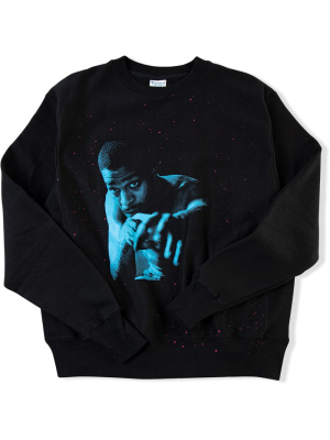 

X Champion Blue Photo "Black" crew neck sweatshirt, Kid Cudi X Champion Blue Photo "Black" crew neck sweatshirt