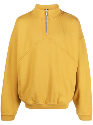 

Logo-emboridered quarter-zip sweatshirt, Rhude Logo-emboridered quarter-zip sweatshirt