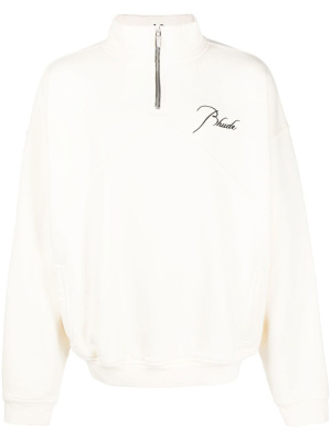 

Logo-embroidered half-zip jumper, Rhude Logo-embroidered half-zip jumper