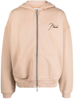 

Logo-embroidered zip hoodie, Rhude Logo-embroidered zip hoodie
