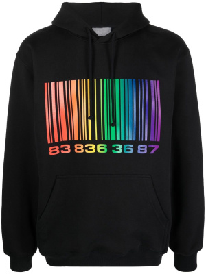 

Barcode-print pullover hoodie, VTMNTS Barcode-print pullover hoodie