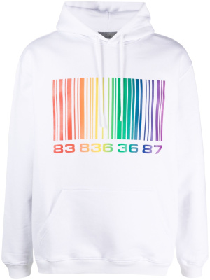 

Barcode-print cotton-blend hoodie, VTMNTS Barcode-print cotton-blend hoodie