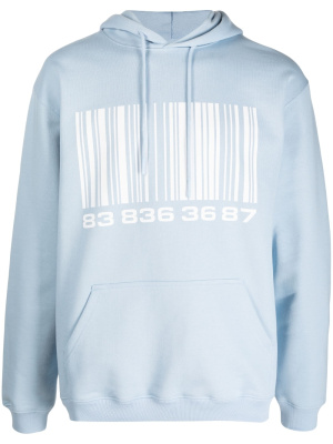 

'Big Barcode' cotton-blend hoodie, VTMNTS 'Big Barcode' cotton-blend hoodie