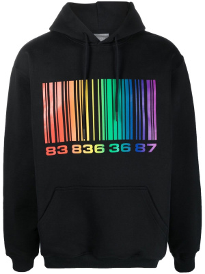 

Barcode-print long-sleeve hoodie, VTMNTS Barcode-print long-sleeve hoodie