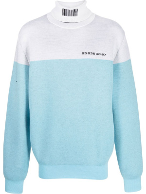 

Raised-logo two-tone jumper, VTMNTS Raised-logo two-tone jumper
