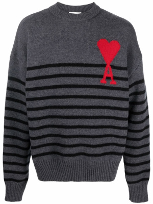 

Striped Ami de Coeur jumper, AMI Paris Striped Ami de Coeur jumper