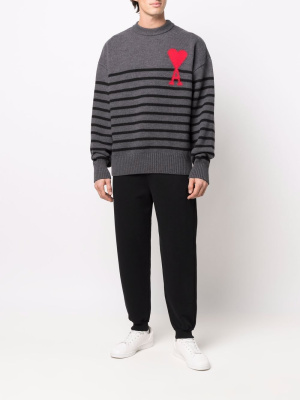 

Striped Ami de Coeur jumper, AMI Paris Striped Ami de Coeur jumper