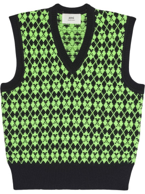 

Ami de Coeur intarsia knit vest, AMI Paris Ami de Coeur intarsia knit vest