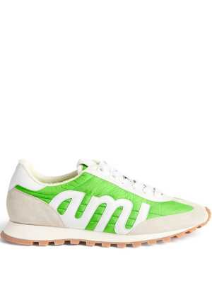 

Logo-patch panelled low-top sneakers, AMI Paris Logo-patch panelled low-top sneakers