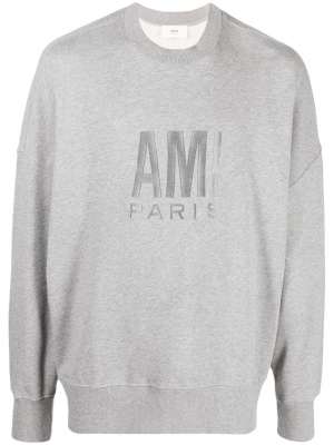 

Logo-embroidered oversize sweatshirt, AMI Paris Logo-embroidered oversize sweatshirt
