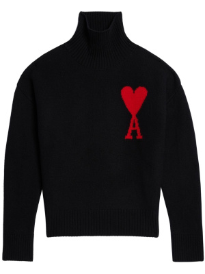 

Ami De Coeur roll-neck wool jumper, AMI Paris Ami De Coeur roll-neck wool jumper