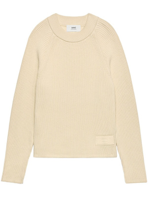 

Logo-patch knitted jumper, AMI Paris Logo-patch knitted jumper