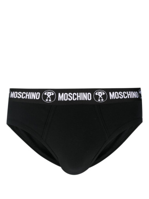 

Logo-waistband cotton briefs, Moschino Logo-waistband cotton briefs