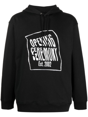 

Warped logo-print cotton hoodie, Opening Ceremony Warped logo-print cotton hoodie
