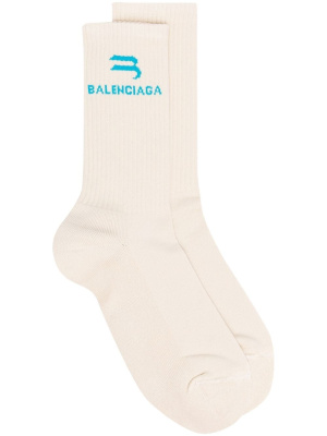 

Embroidered-logo tennis socks, Balenciaga Embroidered-logo tennis socks