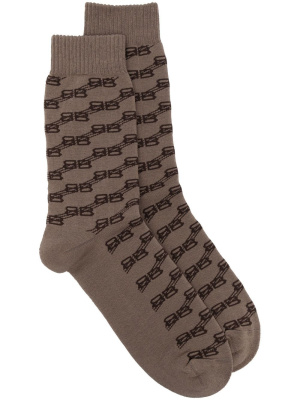

Monogram print cotton socks, Balenciaga Monogram print cotton socks