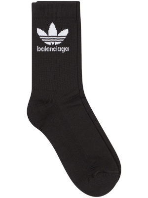

X adidas logo-embroidered socks, Balenciaga X adidas logo-embroidered socks