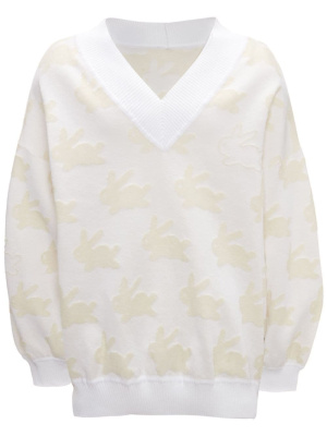 

Bunny-print V-neck jumper, JW Anderson Bunny-print V-neck jumper