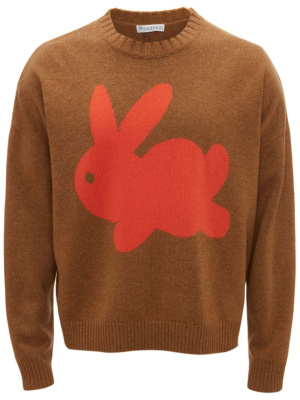 

Bunny-print wool-blend jumper, JW Anderson Bunny-print wool-blend jumper