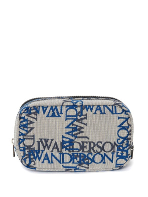 

Logo-jacquard canvas zipped pouch, JW Anderson Logo-jacquard canvas zipped pouch