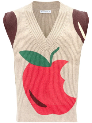 

Apple-motif knitted vest, JW Anderson Apple-motif knitted vest