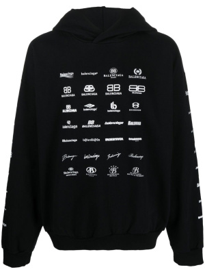 

Logo-print long-sleeve hoodie, Balenciaga Logo-print long-sleeve hoodie