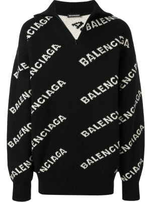 

Logo knit zipped jumper, Balenciaga Logo knit zipped jumper