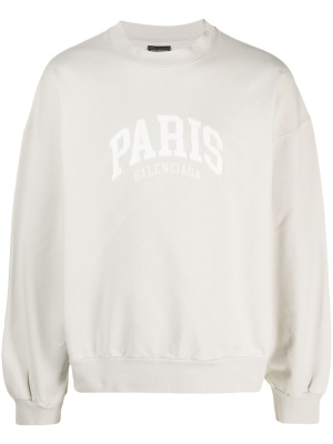 

Cities Paris logo-embroidered sweatshirt, Balenciaga Cities Paris logo-embroidered sweatshirt