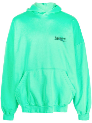 

Logo-embroidered cotton hoodie, Balenciaga Logo-embroidered cotton hoodie