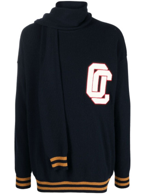 

Logo-patch knitted varsity jumper, Opening Ceremony Logo-patch knitted varsity jumper