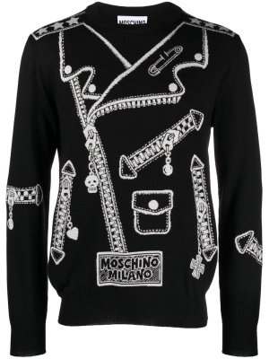 

Graphic-print wool jumper, Moschino Graphic-print wool jumper