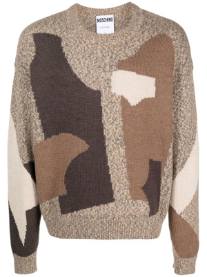 

Crew-neck panelled jumper, Moschino Crew-neck panelled jumper