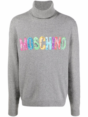 

Painted-logo cashmere sweater, Moschino Painted-logo cashmere sweater