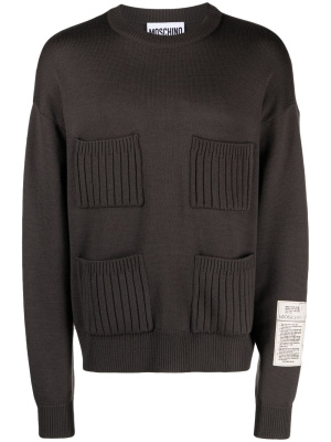 

Logo-patch knitted sweater, Moschino Logo-patch knitted sweater