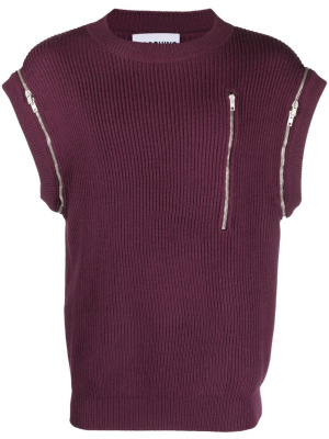 

Zip-up detail knitted vest, Moschino Zip-up detail knitted vest