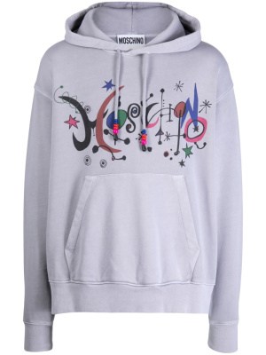 

Logo-print cotton hoodie, Moschino Logo-print cotton hoodie