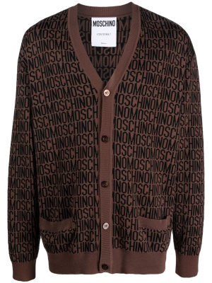 

All-over logo knit cardigan, Moschino All-over logo knit cardigan