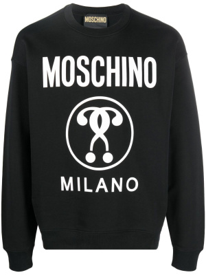 

Logo-print organic cotton sweatshirt, Moschino Logo-print organic cotton sweatshirt