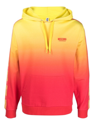

Ombré logo-tape hoodie, Moschino Ombré logo-tape hoodie