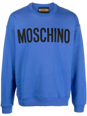 

Logo-print organic-cotton sweatshirt, Moschino Logo-print organic-cotton sweatshirt