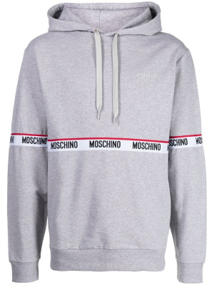 

Logo-tape cotton hoodie, Moschino Logo-tape cotton hoodie