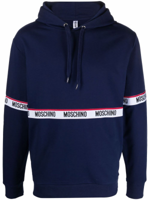

Logo-print trim hoodie, Moschino Logo-print trim hoodie