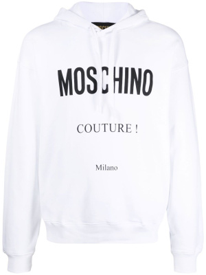 

Logo-print drawstring hoodie, Moschino Logo-print drawstring hoodie