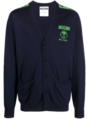 

Intarsia-knit logo cardigan, Moschino Intarsia-knit logo cardigan