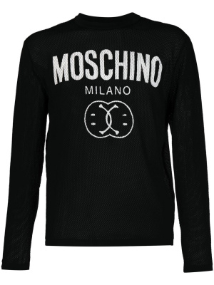 

Logo-knit cotton jumper, Moschino Logo-knit cotton jumper