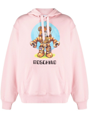 

Logo drawstring hoodie, Moschino Logo drawstring hoodie