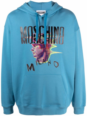 

Graphic-print relaxed logo hoodie, Moschino Graphic-print relaxed logo hoodie