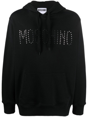 

Logo-embellished organic cotton hoodie, Moschino Logo-embellished organic cotton hoodie