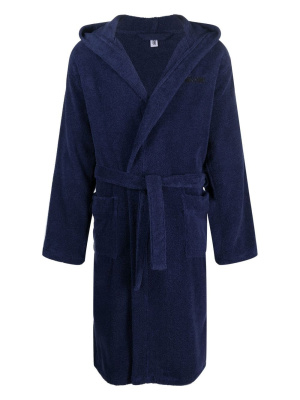 

Logo-tape towel-finish dressing gown, Moschino Logo-tape towel-finish dressing gown