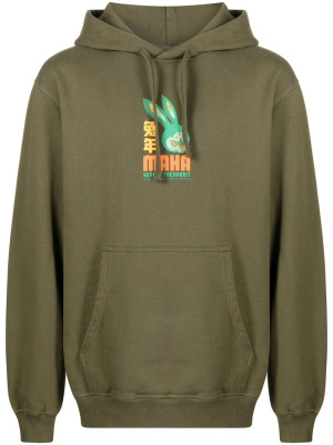 

Logo-print long-sleeve hoodie, Maharishi Logo-print long-sleeve hoodie